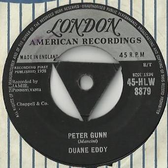 

7inch Record DUANE EDDY - Peter Gunn 45HLW8879 London Records, 1958 UK Rock Used