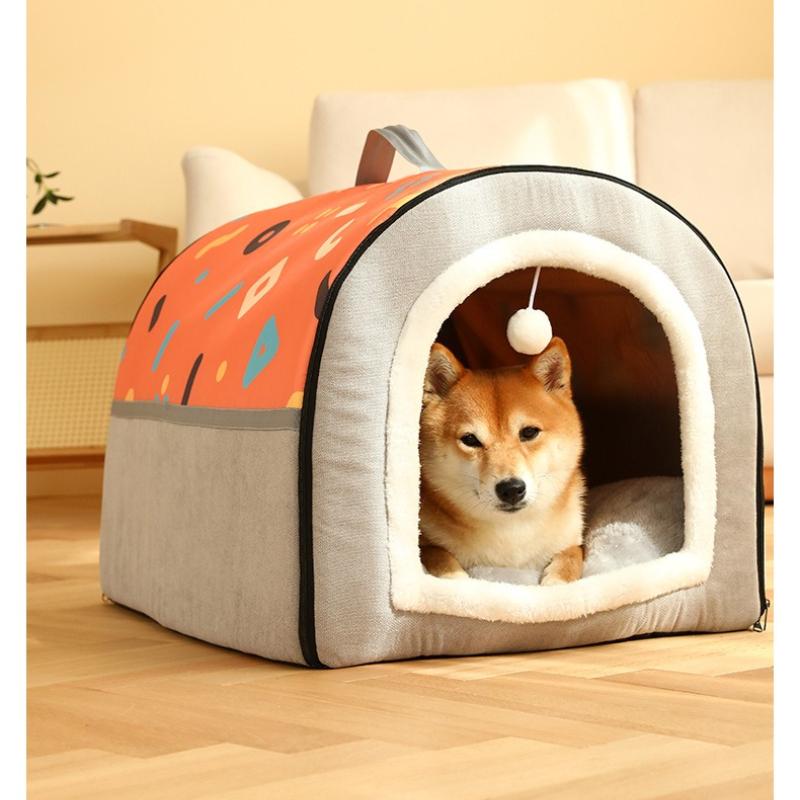Large Dog House Warm Winter Semi Enclosed Pet Bed with Removable Cover for Cats Dogs Dog Beds for Large Dogs Pet Supplies Perros