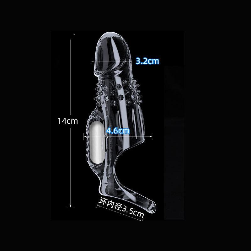Penis Sleeve Vibrating Cock Ring Adult Sex Toys For Men Reusable Cock Sleeve Couple Vibrator Delay Ejaculation Stronger Erection