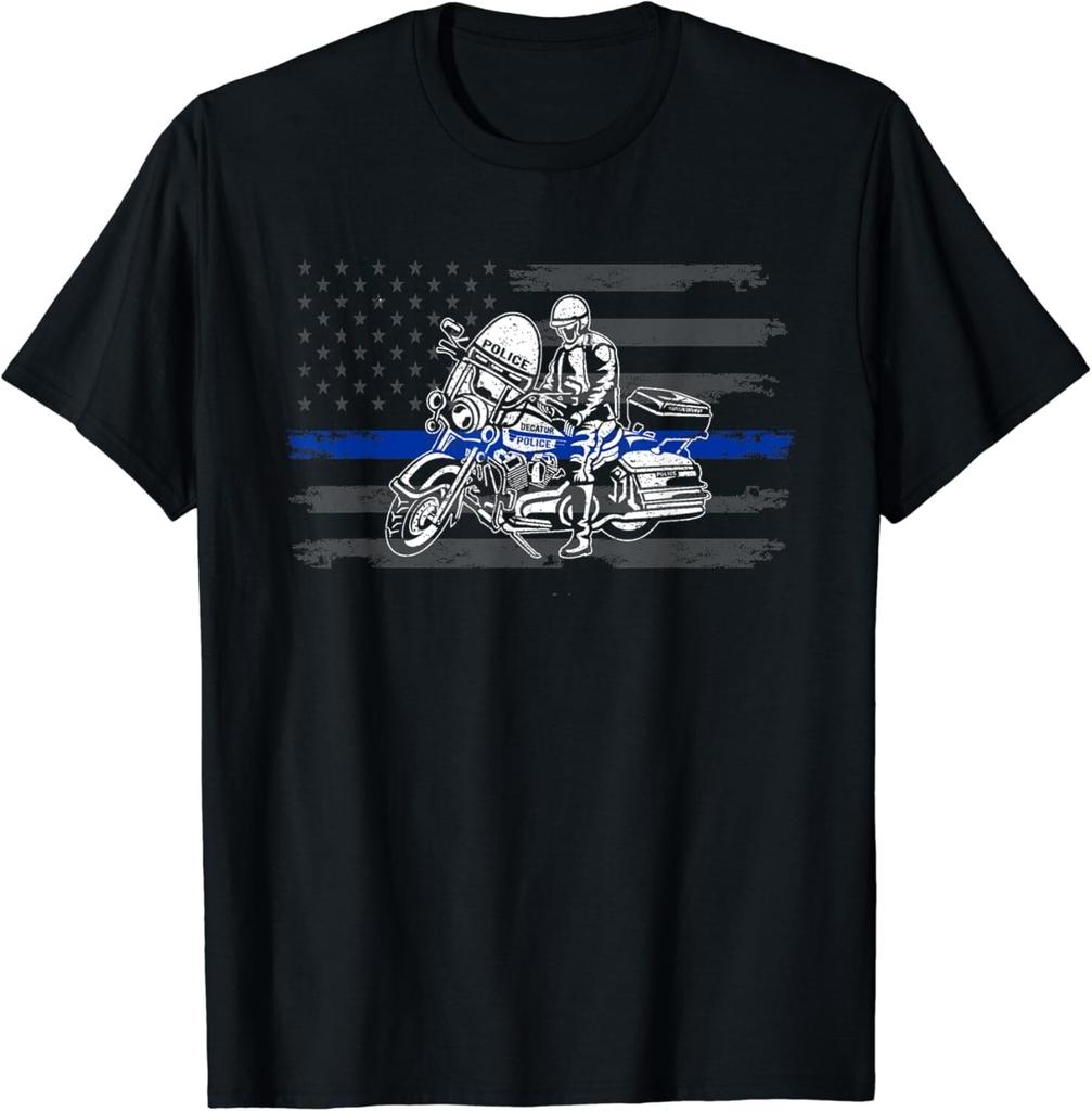 Patriotic Biker Cop. American Officer Motorcycle Police Gift Unisex T-Shirt