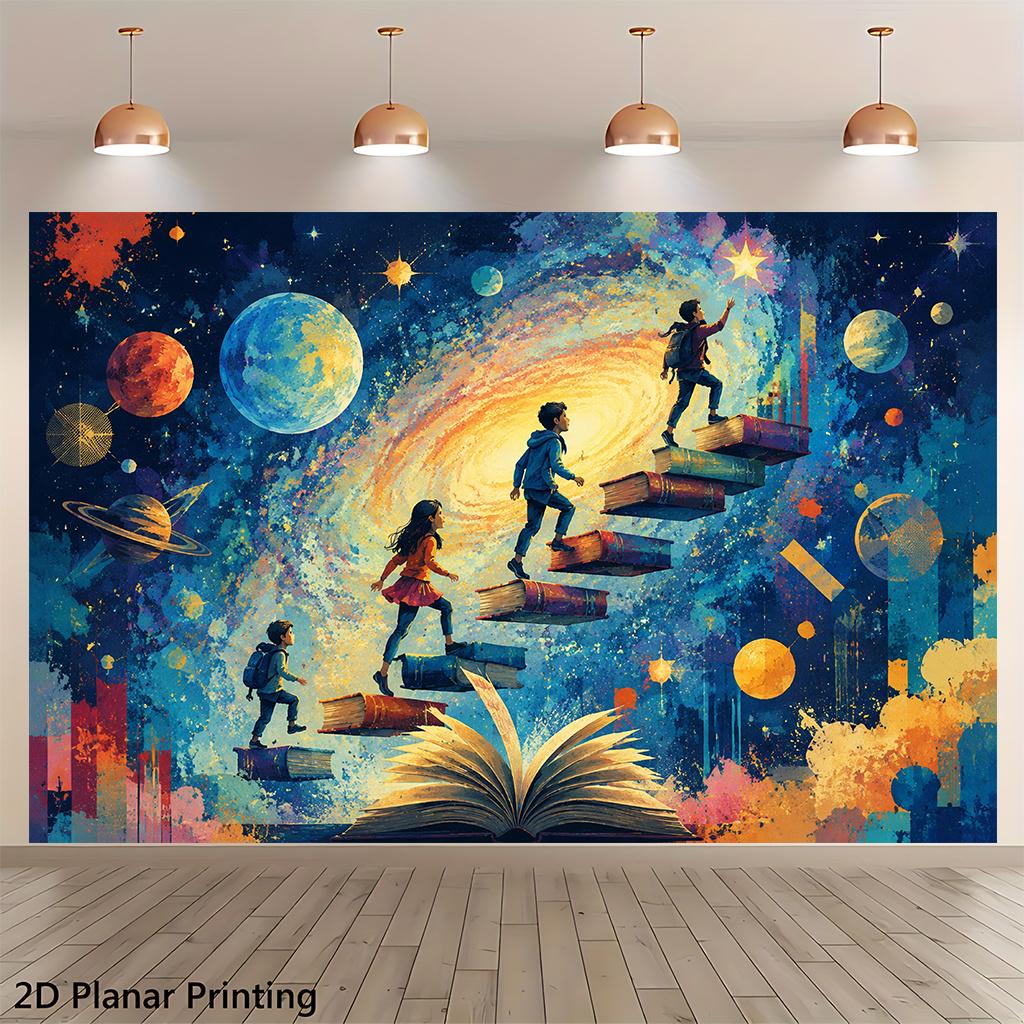 2D Flat Party Backdrop Banner - Reading & Exploring Starry Knowledge