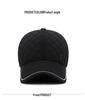 Men's Winter Herringbone Windproof Earflap Baseball Cap - Adjustable, Warm, Casual Cotton Hat for Middle-Aged and Elderly