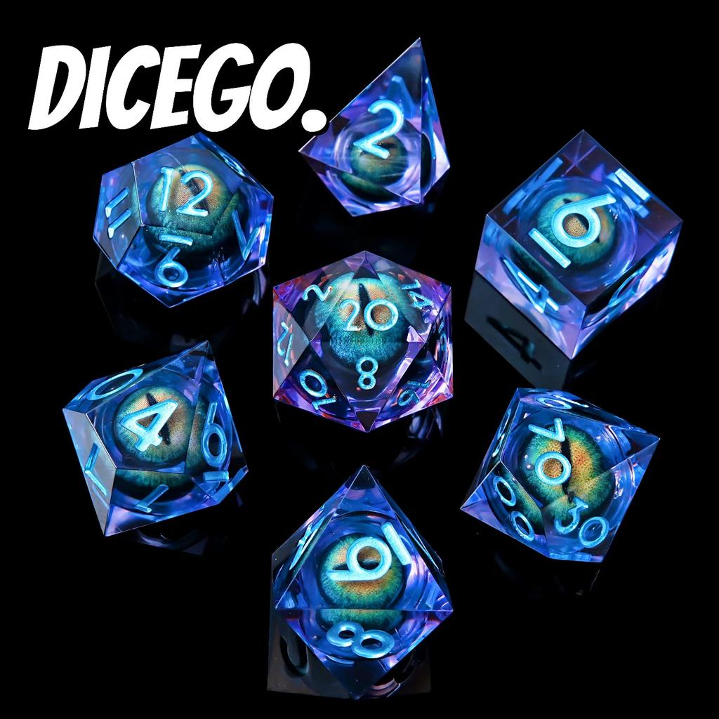 Spitzes Harz Longan Bewegliches Baldur's Gate Würfelset Dungeons & Dragons Brettspiel DND Cthulhu Laufgruppe