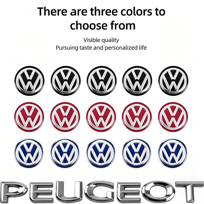 For VW Polo Golf MK6 MK7 MK7.5 CC Scirocco Arteon Touareg Taigo 14MM Car WE37 Remote Key Badge Emblem Metal Logo Stickers Tire Valve