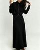 European and American cross-border new double zipper stand-up neck cardigan jacket + knitted skirt two-piece women's casual knitted suit