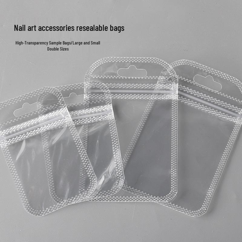 Clear Reclosable Jewelry & Nail Art Plastic Pouch with Double-Sided Seal