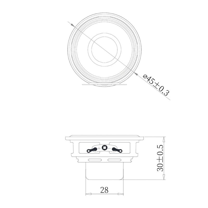 45mm 1,75 Zoll Breitbandlautsprecher 4 Ohm 10W Doppelmagnete 19 Kerne Verbessert Bass Kompaktes Design für HiFi Audiosysteme