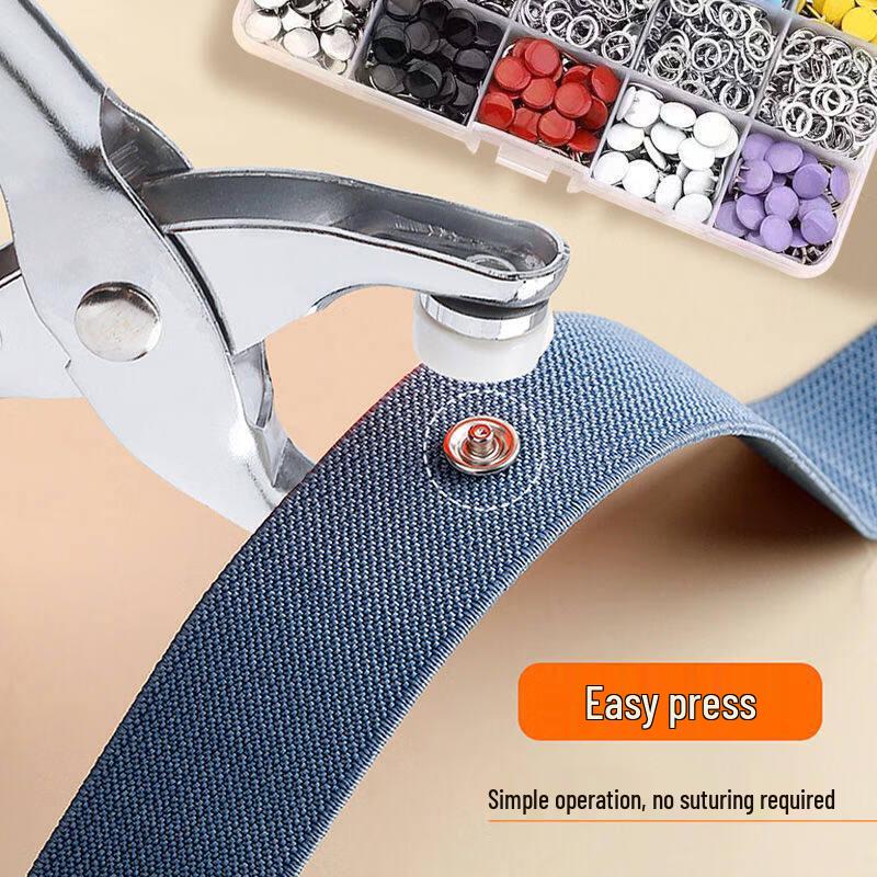 Colorful No-Sew Snap Button Fastener Kit with Pliers