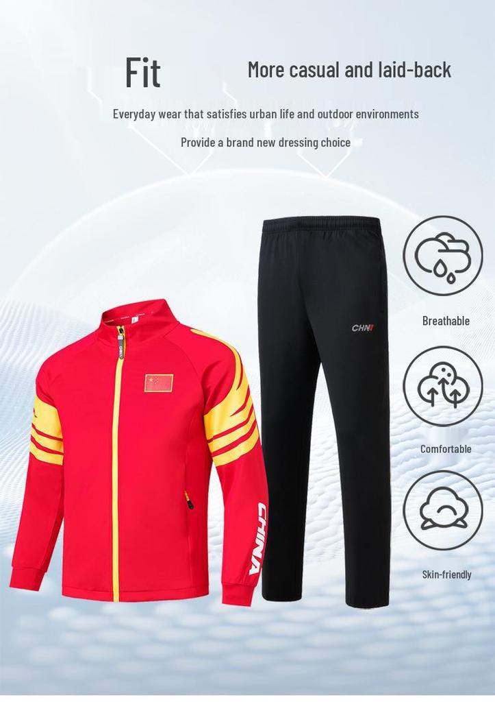 Unisex Chinese Martial Arts Training Set: Long Sleeve Sportswear for Spring and Autumn