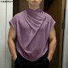 Herren Swing-Hals Kurzarm Netz Durchsichtig Oberteile T-Shirts