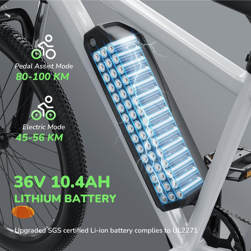 isinwheel M10 Electric Bike: 100km Range, 500W Motor, Shimano 7-Speed & LCD Display - 150kg Load Capacity