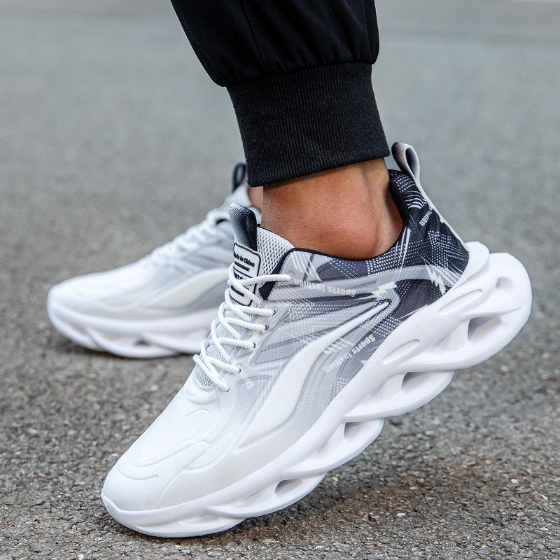 Herren Laufschuhe Bequem Dicksohlig Atmungsaktiv Rutschfest Lässige Herrenschuhe Leicht Weich Mesh Schnürschuhe Sportschuhe Herren