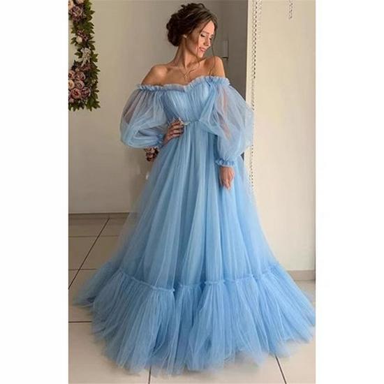2025 Off-the-Shoulder Mesh Long Sleeve Wedding Gown - Women's European & American Style.