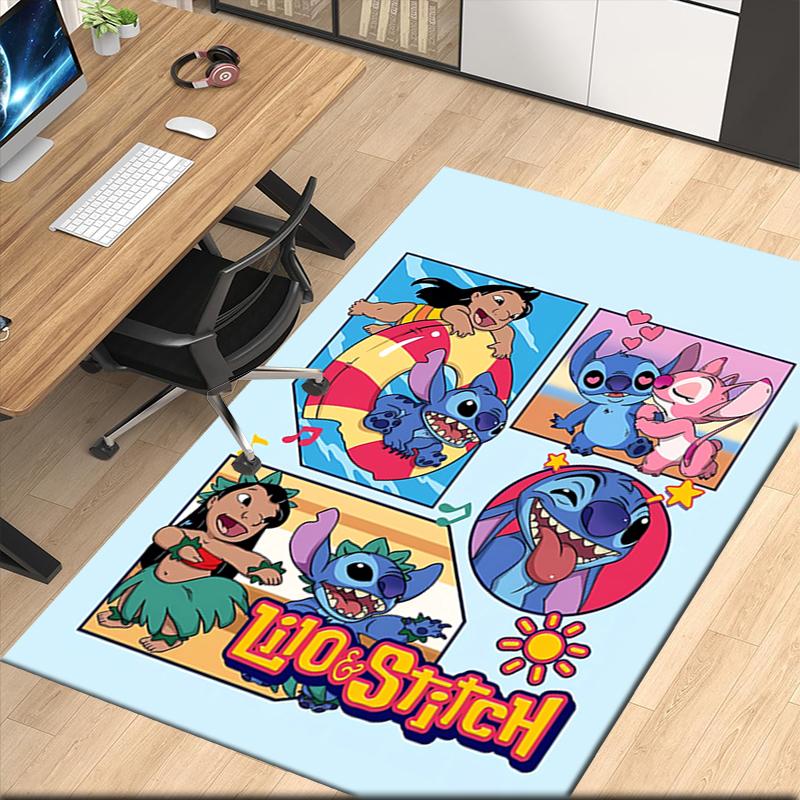 Stitch Printed Carpet, for Office Chair Living Room Bedroom Kitchen Room Decor Gifts.