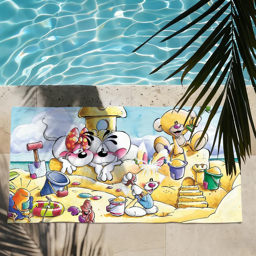 Cartoon D-Diddl Rat Towel Towels For Beaches Yoga Studios Gyms Hot Springs Swimming Pools And Picnics