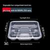 Temeiju Disposable Square 4-Compartment Takeaway Meal Boxes with Lids