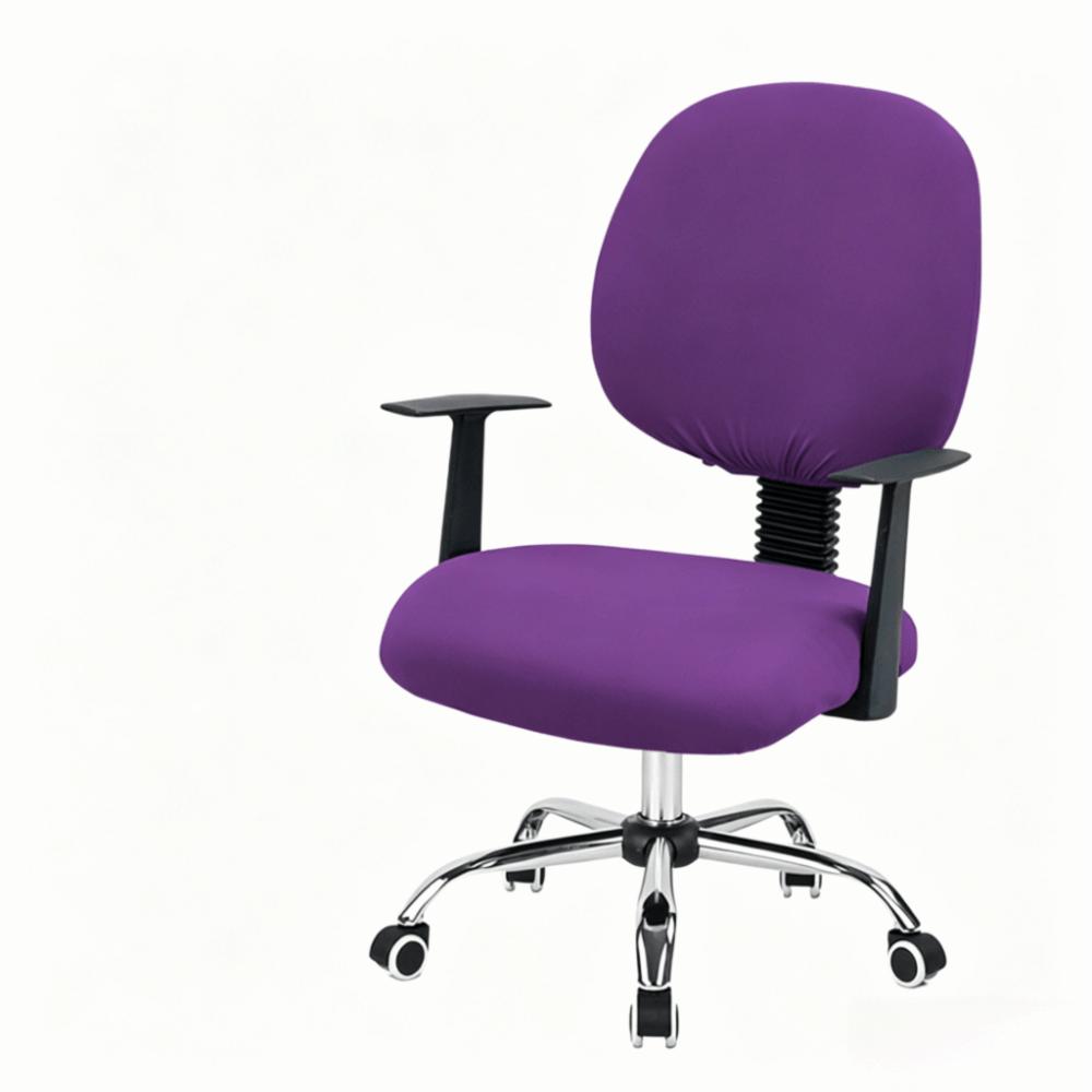 2 Pcs Polyester Fiber + Spandex Elastic Chair Slipcover Home Office Computer Chair Decoration фиолетовый