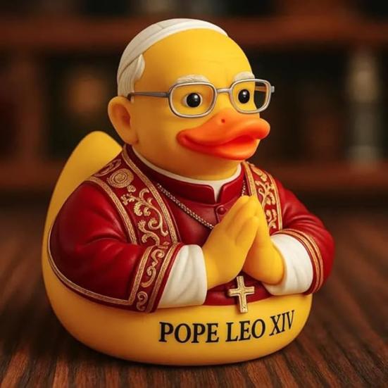 

Pope Leo XIV Duck Resin Pope Catholic Duck Figurine Religious Desktop Catholic