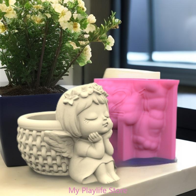 Succulents Flower Pot Resin Silicone Mold DIY Garden Concrete Flowerpot Candle Holder Mould Handmade Craft Home Decor