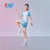XTEP Girls' High Elastic Quick-Dry Gradient Print Short Sleeve Knit Shirt