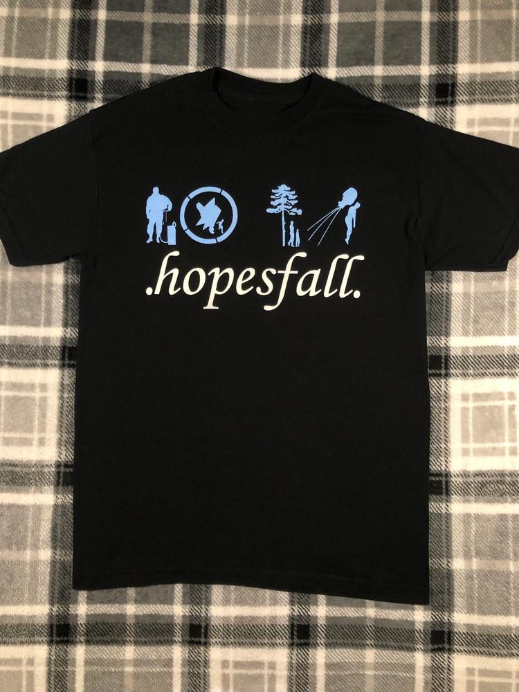 

Vtg Hopesfall Band Black Cotton Full Size T Shirt Short Sleeve L