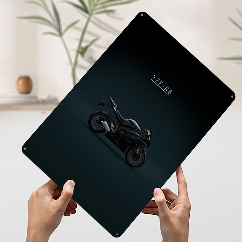 2006 Motorcycle YZF-R6 - Green Tint Printed Poster Customized Wall Art Retro Vintage Metal Tin Signs for Room Office Decoration