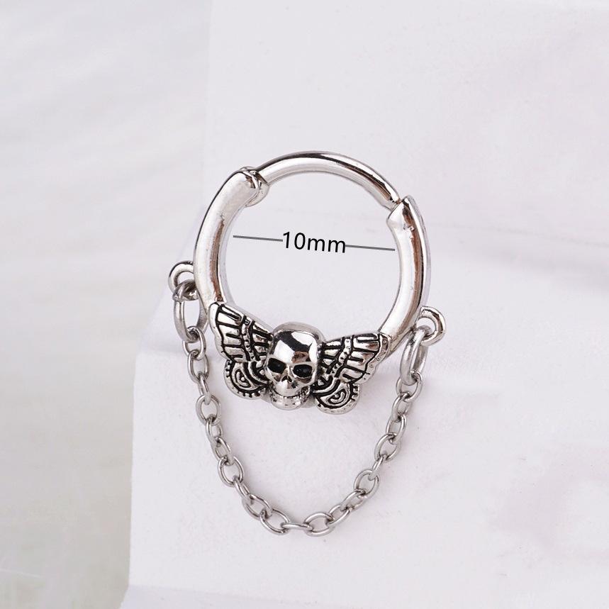 Heart Pearl Nose Rings Pointed Cone Love Lip Pierced Horseshoe Ring Skull Butterfly Nose Septum Piercing Earrings Tragus Jewelry