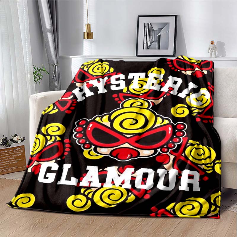 H-Hysteric-s M-Mini Cartoon Art Print Flannel Blanket Ultra Soft Warm Throw For Couch Bedroom Living Room Indoor Home Decor Gift