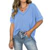 Women European Style V Neck Batwing Sleeve Spliced Slit Loose Pullover T Shirt