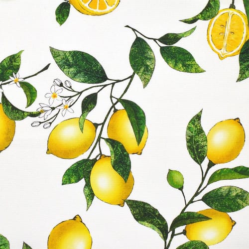 STYLE Decor Tablecloth, 100% Cotton, Stylish Rectangular, Nordic Style, 120x150cm, Standard, Lemon Yellow, Fruit Pattern, W4701800