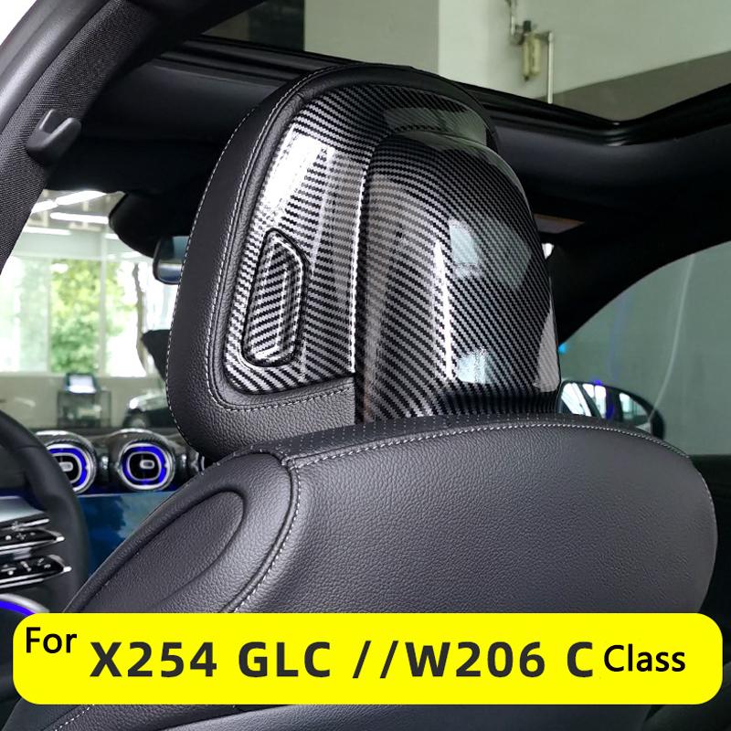 For Mercedes Benz C Class W206 C200 C220 C260 C300 2022+ X254 GLC 2023 Front Seat Headrest Button Adjusting Switch Cover Trim