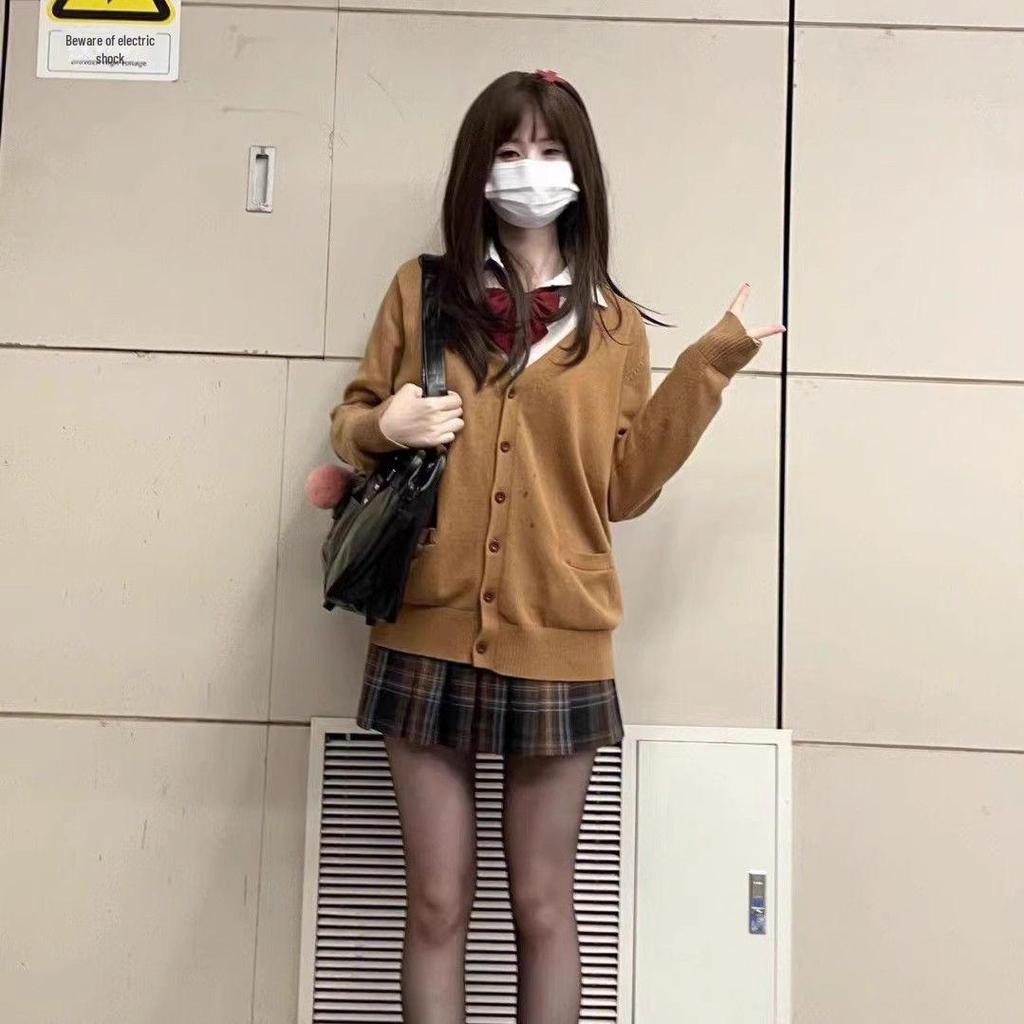 Japanese College-Style JK Uniform Cardigan - Sweet, Versatile, Long-Sleeved Sweater for Autumn/Winter