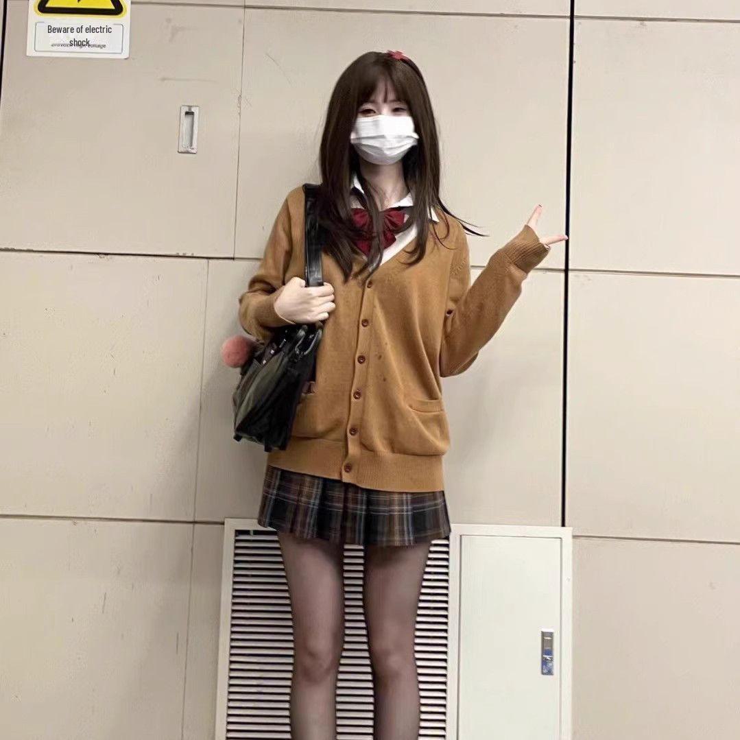 

Японский кардиган в студенческом стиле JK Uniform — милый, универсальный свитер с длинными рукавами для осени/зимы Medium