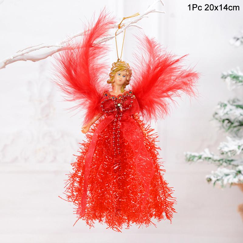 Xmas Tree Pendants Snowflake Angel Deer Hanging Ornaments Christmas Decorations For Home Kids Toy 2024 Navidad New Year Party