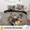2/3pcs Tiger Bedding Set Animal Duvet Cover Set Grey Comforter Cover Bedroom Decor Guest Room 2D Bohemia Flat Printing