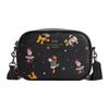 Disney Collaboration Jamie Canvas With Leather Crossbody Bags Small Women's Black CN027-QBM2