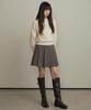 Lingseoul Wool Pleated Short Skirt-Brown