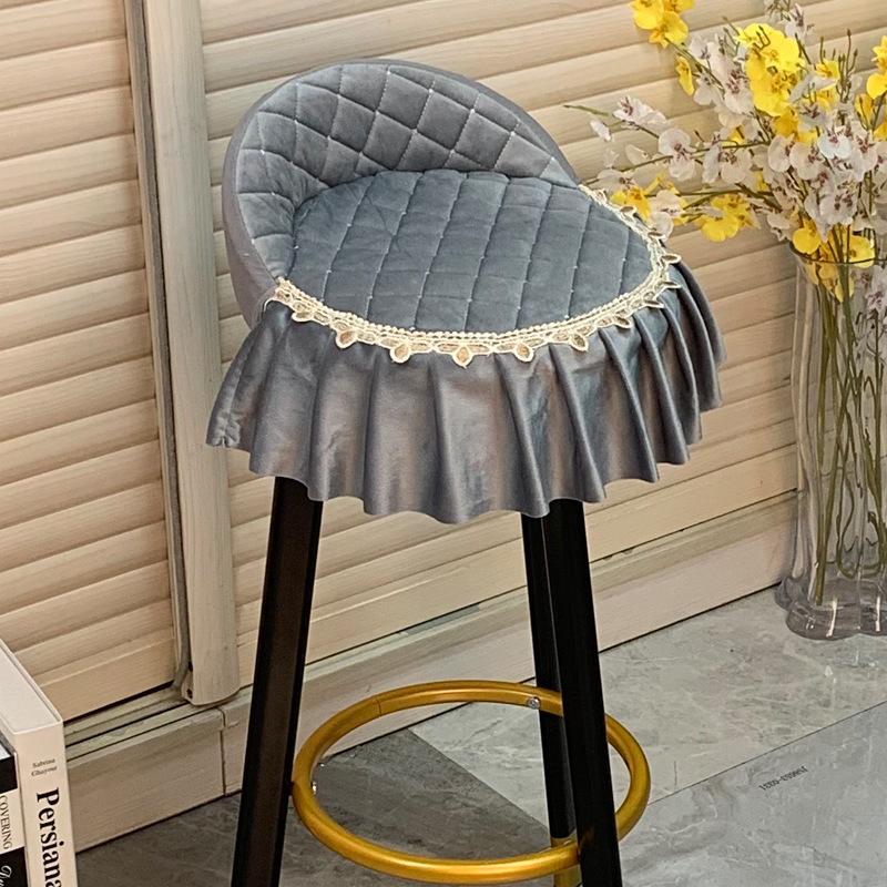 Round Chair Cover Round Backrest Elastic Armor Force Is Fixed-hair Belt, Low Back Bar Stool, Shangli Bar Chair Table Thickened
