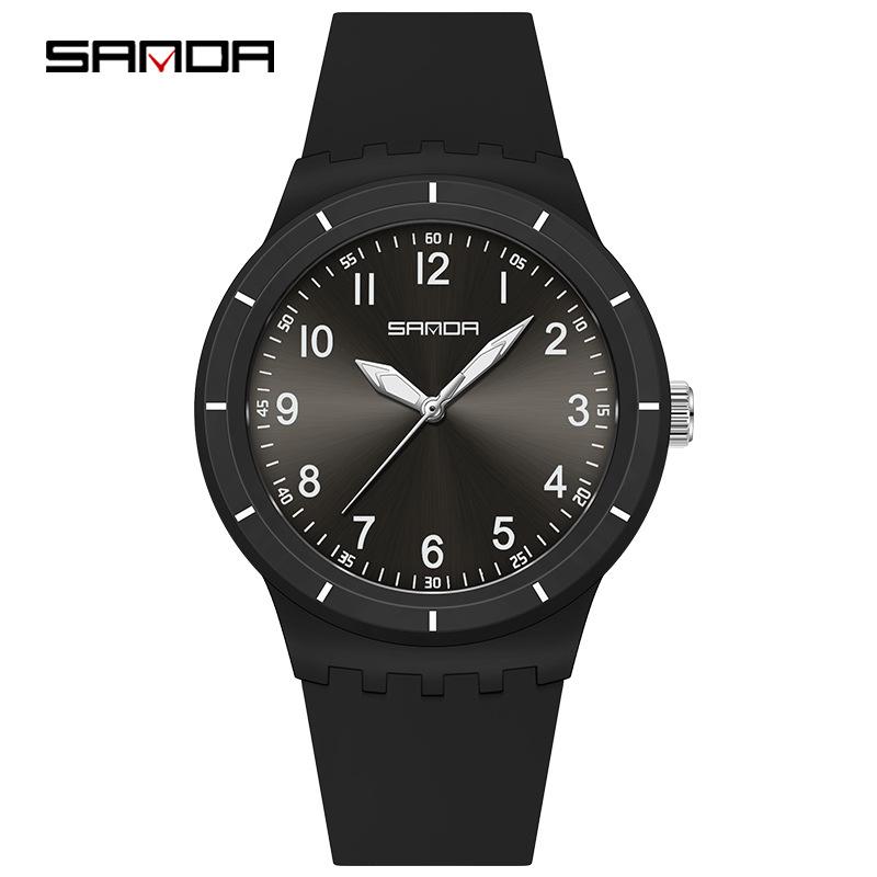 Sanda Unisex Waterproof Exam Quartz Watch for Middle School Students - Korean Style, Simple, Luminous, Sports Design