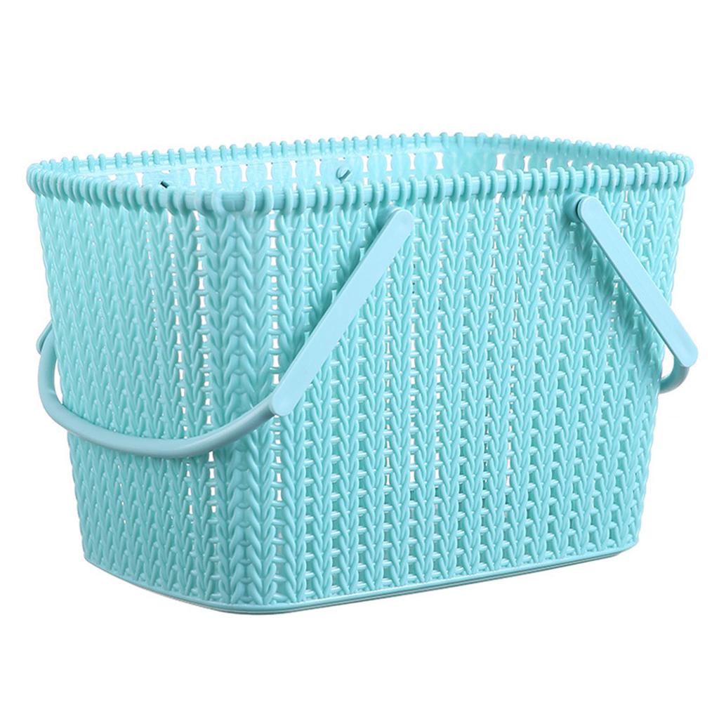 Shower Caddy Bin Strong Plastic Large Opening Smoothing Handle Draining Holes Shower Basket for