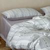 2026 60s Washed Cotton 4-Piece Bedding Set Soft Breathable Solid Stripe Geometric Design