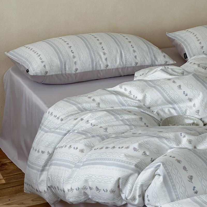 2026 60s Washed Cotton 4-Piece Bedding Set Soft Breathable Solid Stripe Geometric Design
