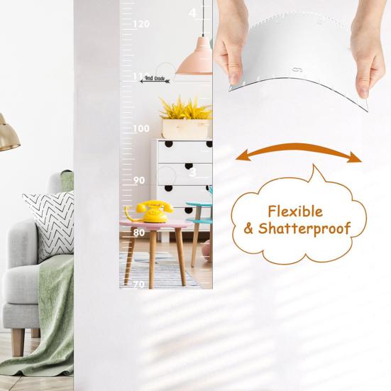 1 Set Kids Growth Chart Mirror Dry Erase Board Children Room Nursery Bedroom Baby To Adults Boys Girls Wall Hanging Splicing Height Measurement Ruler