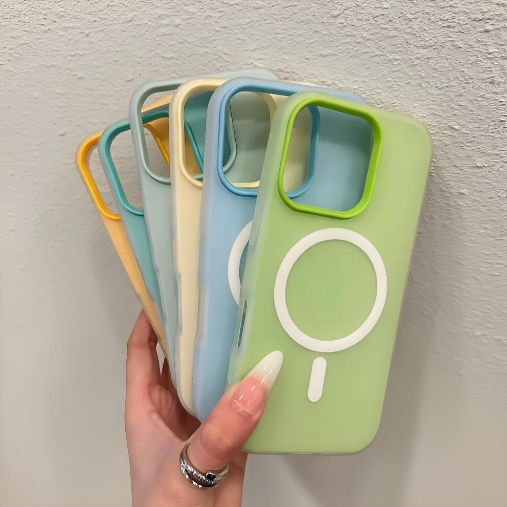 Couleur bonbon 2 en 1 Dragonne pour poignet et main Étui magnétique pour iPhone 17 16 15 14 Plus 13 12 Pro Max 11 pour Coque Magsafe Avec dragonne