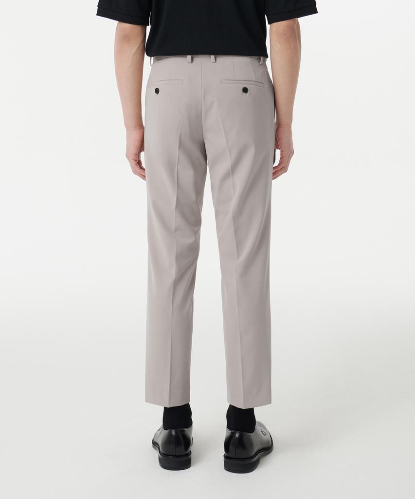 Musinsa Standard Lightweight Tapered Hidden Banding Crop Slacks [Light Beige]