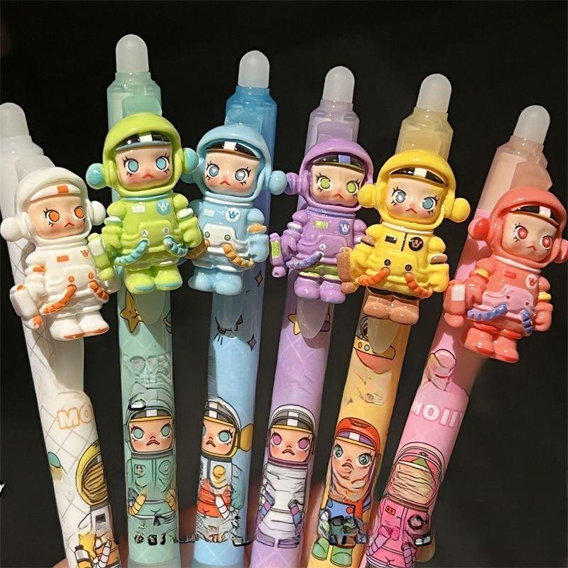 

6-piece Set of Cute Retractable Pens, 0.5mm Student Writing Pens, High-Value Pendant Pens for Girls, Erasable Gel Pens, Suitable Office Stationery 6 pcs/set синий