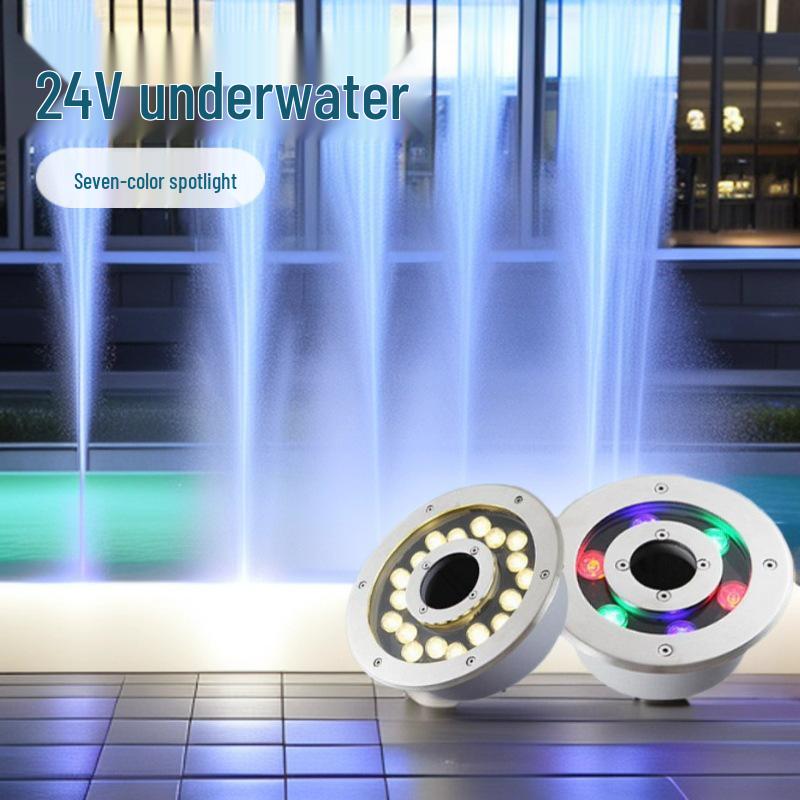 Underwater LED Fountain Light: Colorful, Waterproof, Ring-Shaped Spotlight for Pool or Fish Pond (12V/24V)