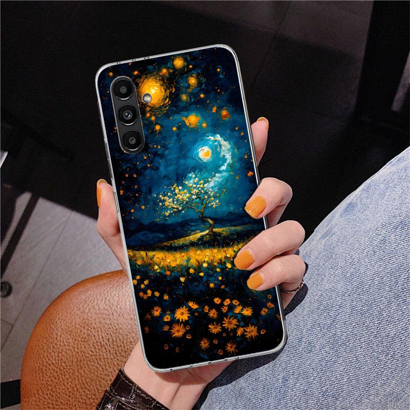 Starry Night Van Gogh Art Phnoe Case for Samsung Galaxy A17 A37 A57 A16 A26 A36 A56 A15 A14 A13 A55 A54 A53 A35 A34 A33 A25 A24
