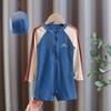 Boys' Long Sleeve One-Piece Swimsuit 2025 - Sun Protection for Small and Medium Children, Ideal for Hot Springs
