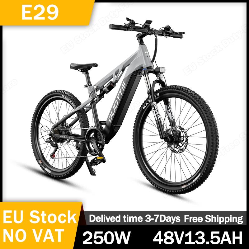 Электровелосипед DUOTTS E29 250 Вт(Пиковая мощность 750 Вт) Мотор 48В 13,5Ач Аккумулятор Внедорожный Электровелосипед 27,5 Дюймов Толстые Шины Электровелосипед